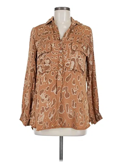 Pre-owned Nostalgia Long Sleeve Blouse In Brown