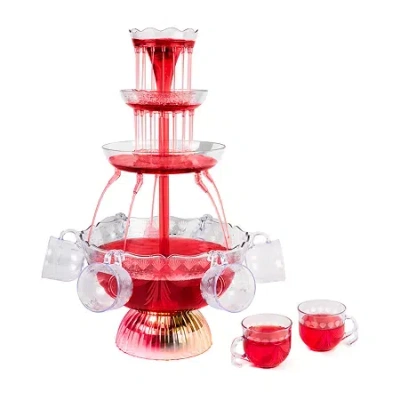 Nostalgia Lpf230 3-tier Lighted Party Fountain In Red