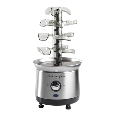 Nostalgia Ncff1000ss 2 Lbs Stainless Steel Cascading Fondue Fountain For Chocolate, Bbq Sauce, Ranch, Nacho Ch