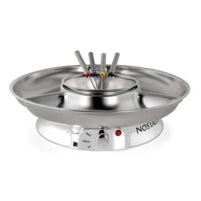 Nostalgia Ndfp4ss6a 10-ounce Electric Fondue Party Set, Stainless Steel In Gray