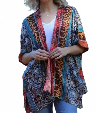 Nostalgia Pattern Kimono In Multicolor
