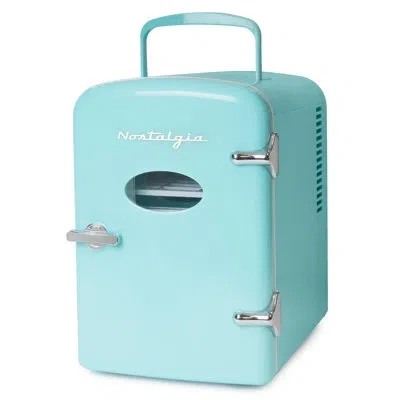Nostalgia Retro 0.14 Cu. Ft. Countertop Mini Fridge In Aqua