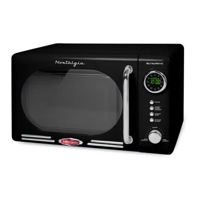 Nostalgia Retro 0.7 Cubic Foot 700-watt Countertop Microwave Oven In Black