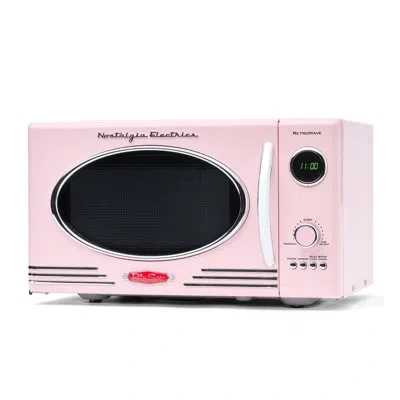 Nostalgia Retro 19" 0.9 Cu Ft. 800-watt Countertop Microwave Oven In Pink