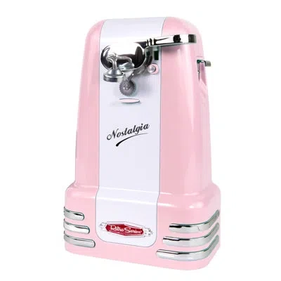 Nostalgia Retro Can Opener, Aqua In Pink
