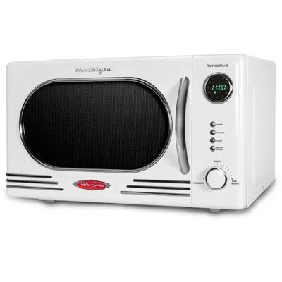 Nostalgia Retro Countertop Microwave 1.1 Cu Ft & 1000 Watt In White