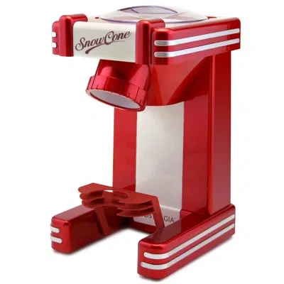 Nostalgia Retro Single Countertop Snow Cone Maker, Includes 1 Reusable Plastic Cup, Stainless Steel Blades In Red