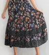 Nostalgia Rowan Tiered Maxi Skirt In Black Multi In Multi