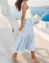 Nostalgia Santorini Midi Skirt In Blue Multi In Multi