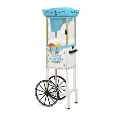 Nostalgia Snow Cone Cart Mahine In White;blue