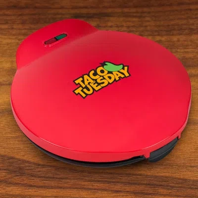 Nostalgia Taco Tuesday Tcteqm10rd 10 In. Electric Quesadilla Maker In Red;black