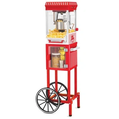 Nostalgia Vintage 2.5-ounce Professional Kettle Popcorn And Concession Cart, 45 Inches Tall, Makes 10 Cups Of  In Red