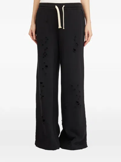 Nostra Santissima Distressed-effect Pants In Black