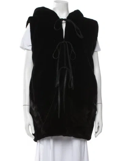 Pre-owned Nostrasantissima Faux Fur Vest In Black