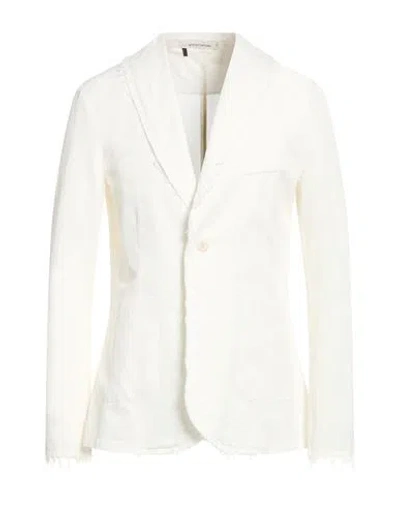 Nostrasantissima Man Blazer White Size 40 Linen, Cotton, Elastane