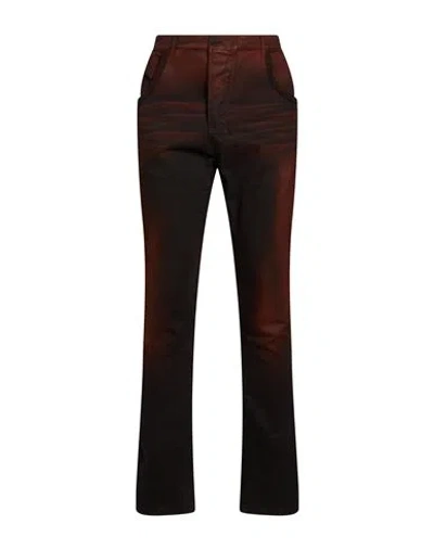 Nostrasantissima Man Jeans Rust Size 34 Cotton, Elastane In Brown