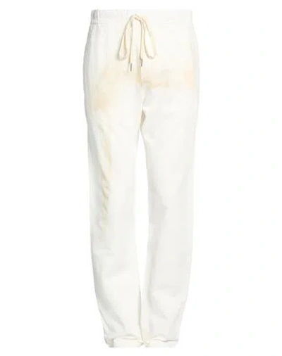 Nostrasantissima Man Pants White Size 34 Linen, Cotton, Elastane