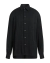 Nostrasantissima Man Shirt Black Size 42 Acetate, Silk, Elastane In Black