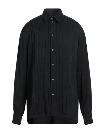 Nostrasantissima Man Shirt Black Size 42 Acetate, Silk, Elastane