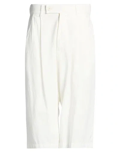 Nostrasantissima Man Shorts & Bermuda Shorts White Size 30 Linen, Cotton, Elastane