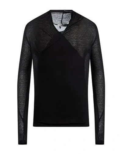 Nostrasantissima Man Sweater Black Size L Viscose, Virgin Wool