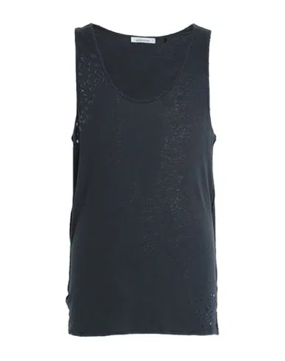 Nostrasantissima Man Tank Top Charcoal Size M Linen, Viscose In Grey