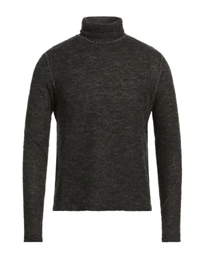 Nostrasantissima Man Turtleneck Charcoal Size 40 Cotton, Virgin Wool, Viscose In Gray