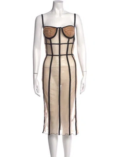 Pre-owned Nostrasantissima Vintage Midi Length Dress In Neutral