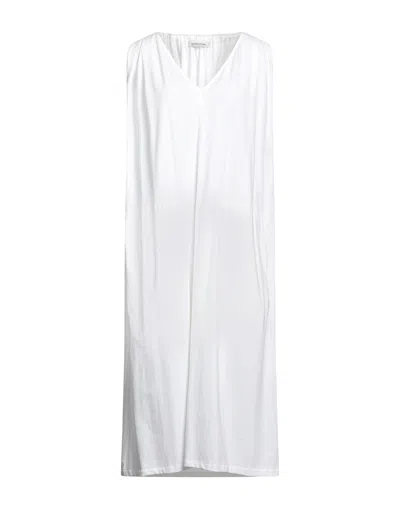 NOSTRASANTISSIMA NOSTRASANTISSIMA WOMAN MIDI DRESS WHITE SIZE M COTTON, ELASTANE