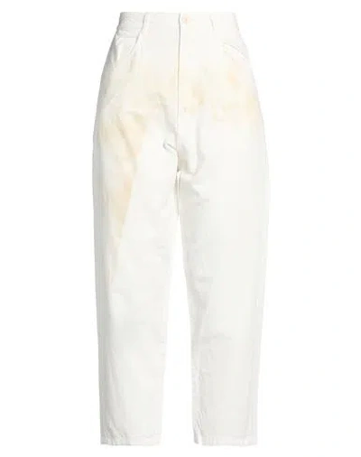 Nostrasantissima Woman Pants White Size 6 Linen, Cotton, Elastane