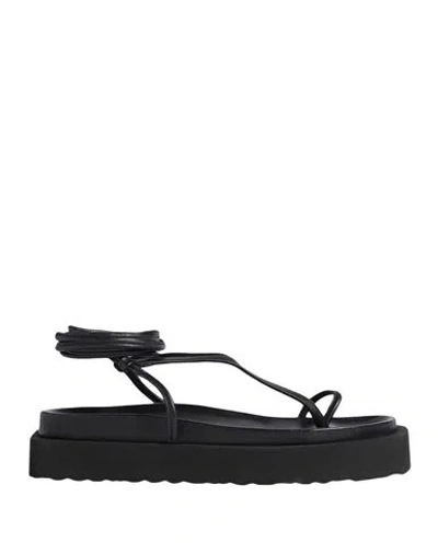 Nostrasantissima Woman Thong Sandal Black Size 8 Cow Leather