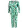 Not A Morning Person Women's Cocoa And Cookies Long Sleeve Pajama Set In Green