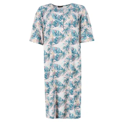 Not A Morning Person Women's Tropical Palm Leaf Oversized Sleep Shirt In Multi