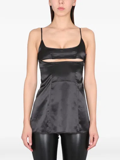 Not After Ten Cutout Top In Black