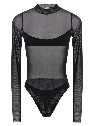 NOT AFTER TEN TULLE BODY TOPS BLACK