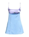 Not After Ten Woman Mini Dress Sky Blue Size 8 Polyester, Elastane In Blue