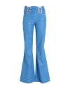 Not After Ten Woman Pants Blue Size 8 Polyurethane In Blue