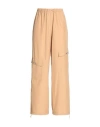 Not After Ten Woman Pants Sand Size 8 Polyester In Beige