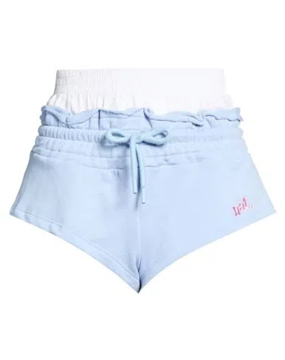 Not After Ten Woman Shorts & Bermuda Shorts Light Blue Size L Cotton