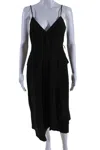 Not Available A. L.c. Womens Black Linen Blend Faux Pockets Jacquelyn Shift Dress In Black