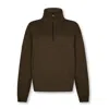 Not Basics Women's Brown Organic Cotton Quarter Zip Sweatshirt, Hot Fudge In Brown