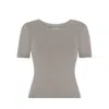 Not Basics Women's Green Organic Cotton Crew T-shirt, Sage Grey In Green