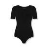Not Basics Women's Organic Cotton Crew Bodysuit, Black In Black