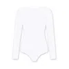 Not Basics Women's Organic Cotton Long Sleeve Crew Bodysuit, White In White