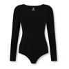 Not Basics Women's Organic Cotton Long-sleeve Sweetheart Bodysuit, Black In Black
