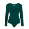 Not Basics Women's Organic Cotton Sweetheart Bodysuit, Evergreen In Green