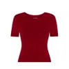 Not Basics Women's Red Organic Cotton Crew T-shirt, Ruby Wine In Red