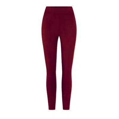 Not Basics Women's Red Organic Cotton Leggings, Ruby Wine