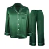 Not Just Pajama Men's Men's Silk Essentials Pajama - Dark Green In Green