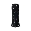 Not Just Pajama Women's Black Cats Edition Long Silk Pencil Skirt In Black